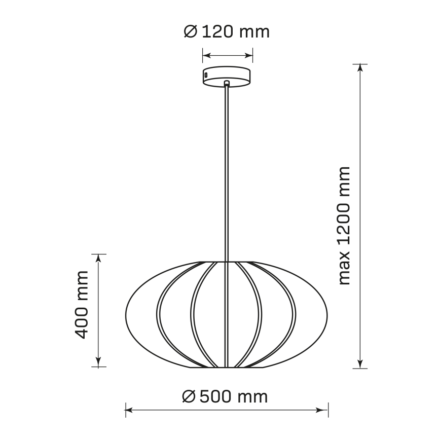 Candeeiro suspenso KINU 1xE27/20W/230V diâmetro 50 cm branco