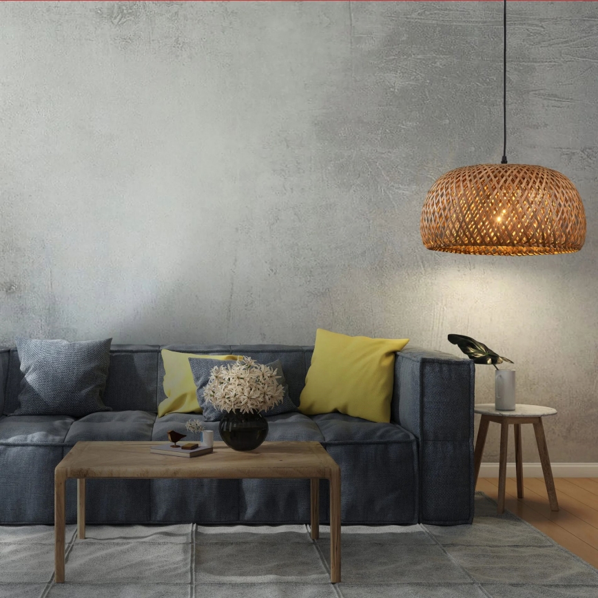 Candeeiro suspenso KORFU 1xE27/20W/230V diâmetro 38 cm bambu