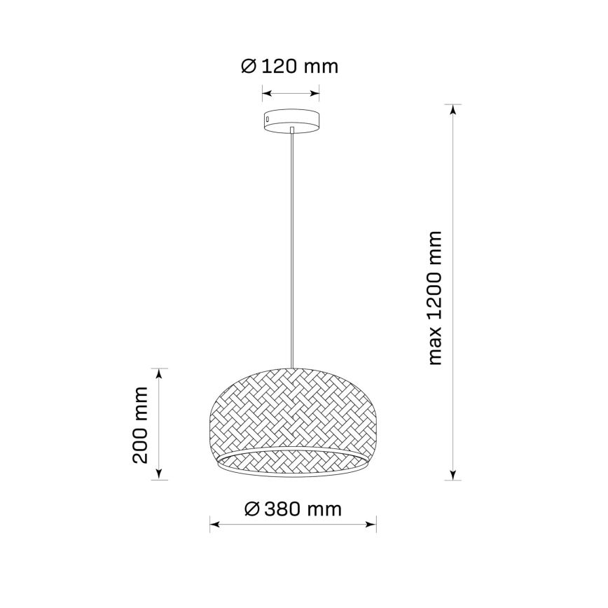 Candeeiro suspenso KORFU 1xE27/20W/230V diâmetro 38 cm bambu