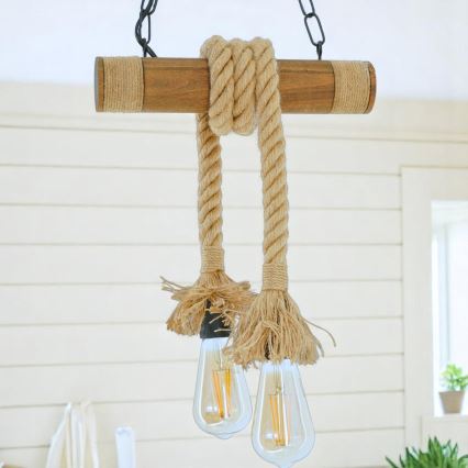 Candeeiro suspenso KOS 2xE27/60W/230V faia