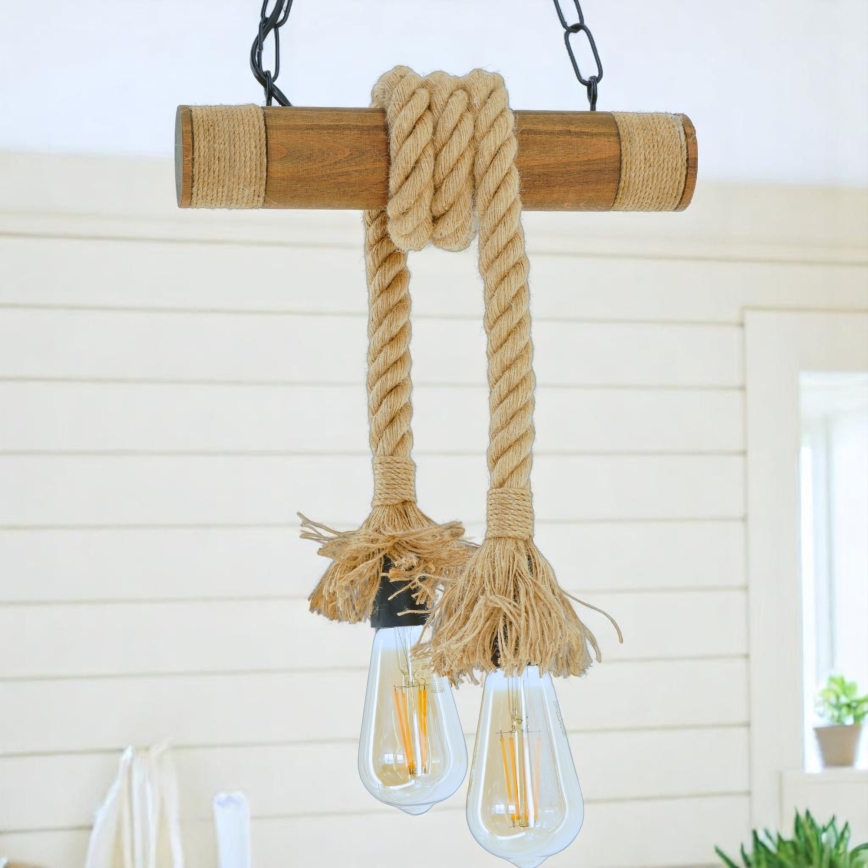 Candeeiro suspenso KOS 2xE27/60W/230V faia