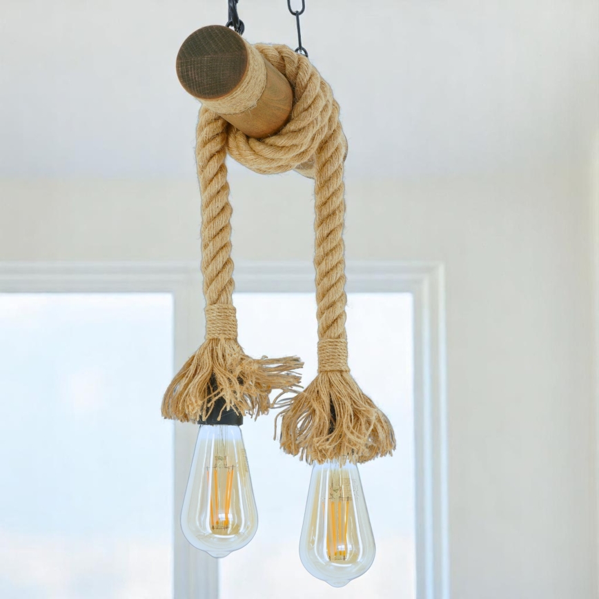 Candeeiro suspenso KOS 2xE27/60W/230V faia