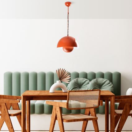 Candeeiro suspenso KURE 1xE27/40W/230V laranja