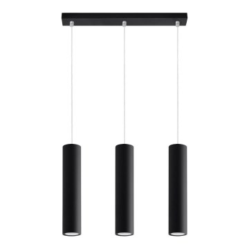 Candeeiro suspenso LAGOS 3 3xGU10/10W/230V preto