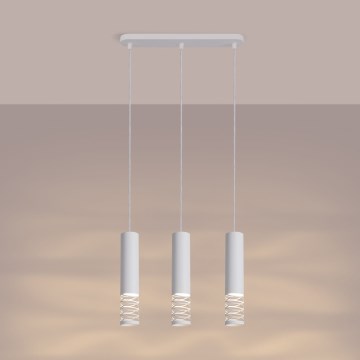 Candeeiro suspenso LAMI 3xGU10/10W/230V branco