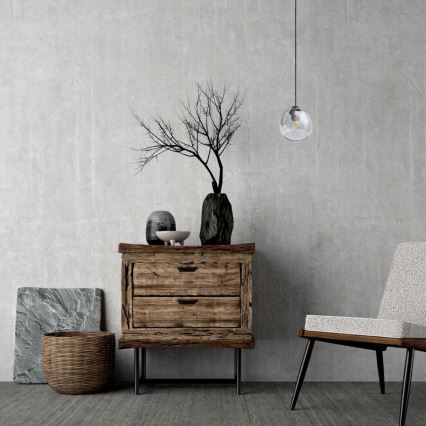 Candeeiro suspenso LATIL 1xE27/60W/230V preto