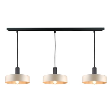 Candeeiro suspenso LATTE 3xE27/60W/230V bege/preto