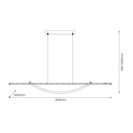 Candeeiro suspenso LED AMBAR LED/35W/230V preto