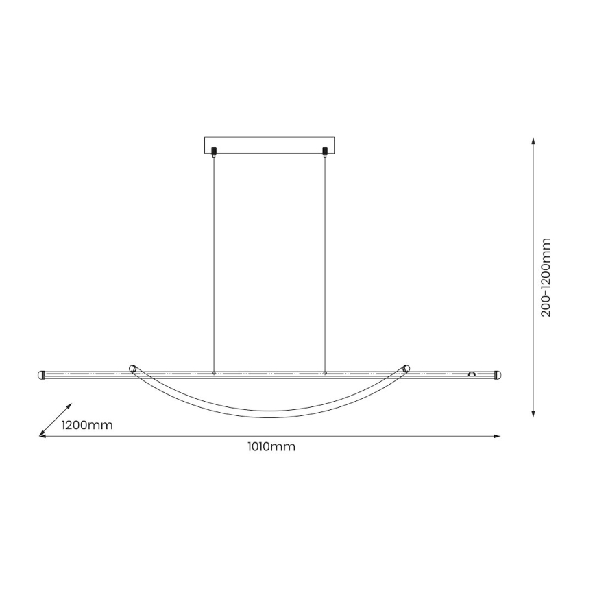 Candeeiro suspenso LED AMBAR LED/35W/230V preto