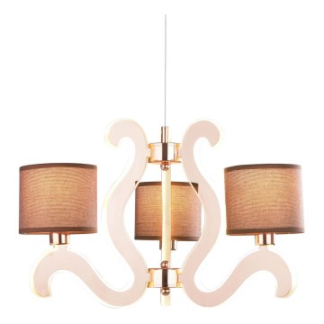 Candeeiro suspenso LED AMBROSIA 3xE14/40W/230V + LED/18,4W cobre