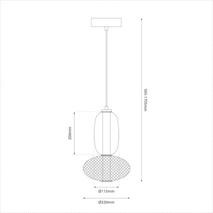 Candeeiro suspenso LED ARAME LED/15W/230V diâmetro 22 cm preto