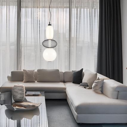 Candeeiro suspenso LED ARAME LED/23W/230V diâmetro 22 cm preto