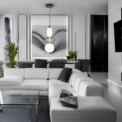 Candeeiro suspenso LED ARAME LED/23W/230V diâmetro 22 cm preto