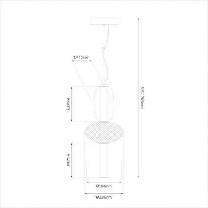 Candeeiro suspenso LED ARAME LED/23W/230V diâmetro 22 cm preto