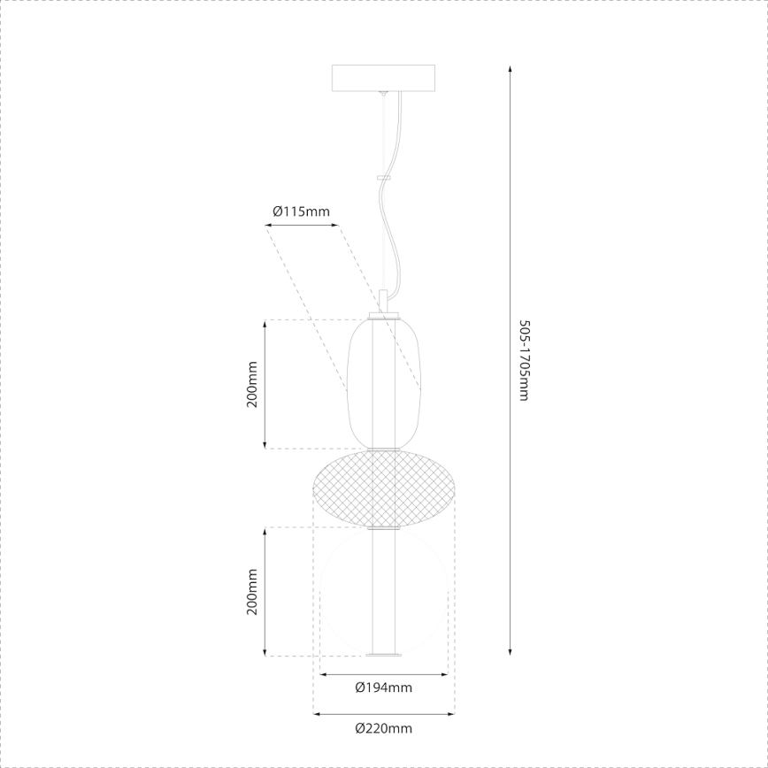 Candeeiro suspenso LED ARAME LED/23W/230V diâmetro 22 cm preto