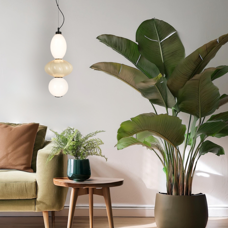 Candeeiro suspenso LED ASCOLI LED/18W/230V diâmetro 20 cm bege