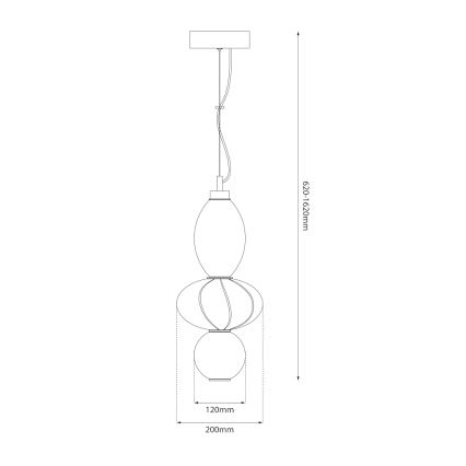 Candeeiro suspenso LED ASCOLI LED/18W/230V diâmetro 20 cm bege