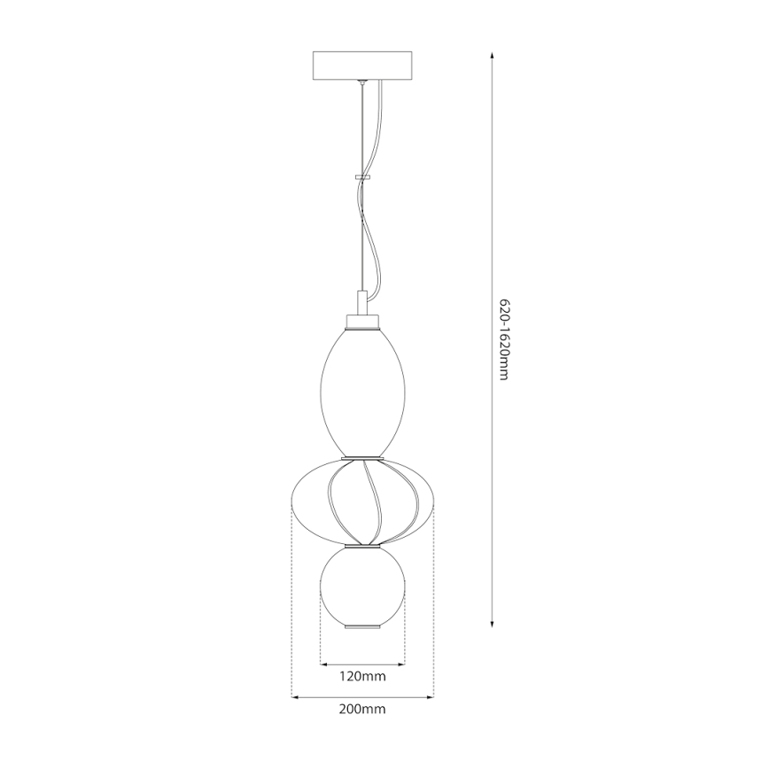 Candeeiro suspenso LED ASCOLI LED/18W/230V diâmetro 20 cm bege
