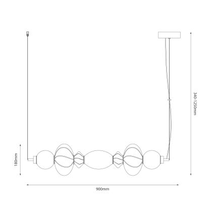 Candeeiro suspenso LED ASCOLI LED/24W/230V colorido