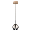 Candeeiro suspenso LED BALL WOOD 1xGU10/5W/230V carvalho mate