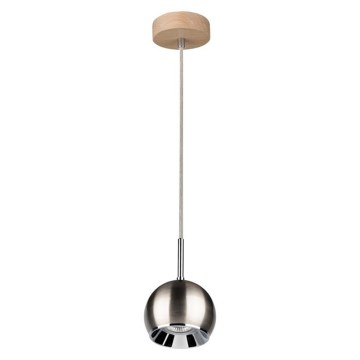 Candeeiro suspenso LED BALL WOOD 1xGU10/5W/230V carvalho mate
