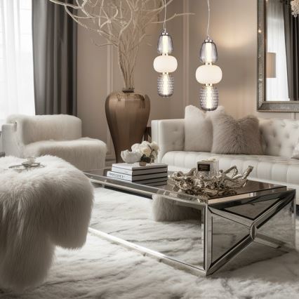 Candeeiro suspenso LED CARO LED/28W/230V cromado brilhante