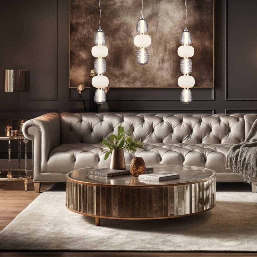 Candeeiro suspenso LED CARO LED/40W/230V cromado brilhante