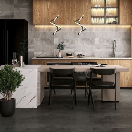 Candeeiro suspenso LED COLIA LED/19W/230V preto/dourado