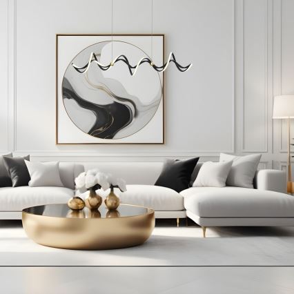 Candeeiro suspenso LED COLIA LED/55W/230V preto/dourado