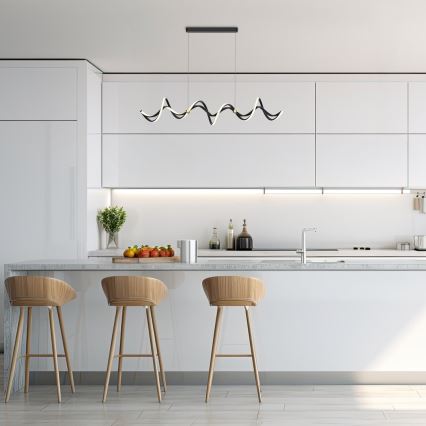 Candeeiro suspenso LED COLIA LED/55W/230V preto/dourado