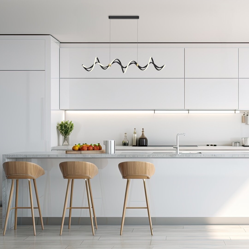 Candeeiro suspenso LED COLIA LED/55W/230V preto/dourado