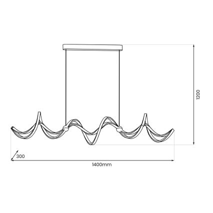 Candeeiro suspenso LED COLIA LED/55W/230V preto/dourado
