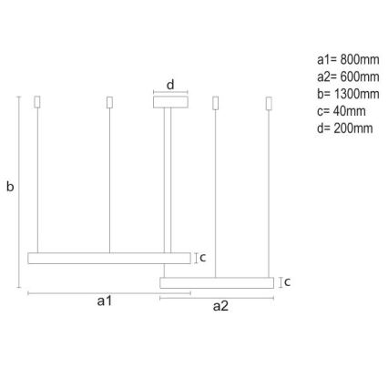 Candeeiro suspenso LED com regulação LED/100W/230V 3000-6500K diâmetro 80 cm + comando