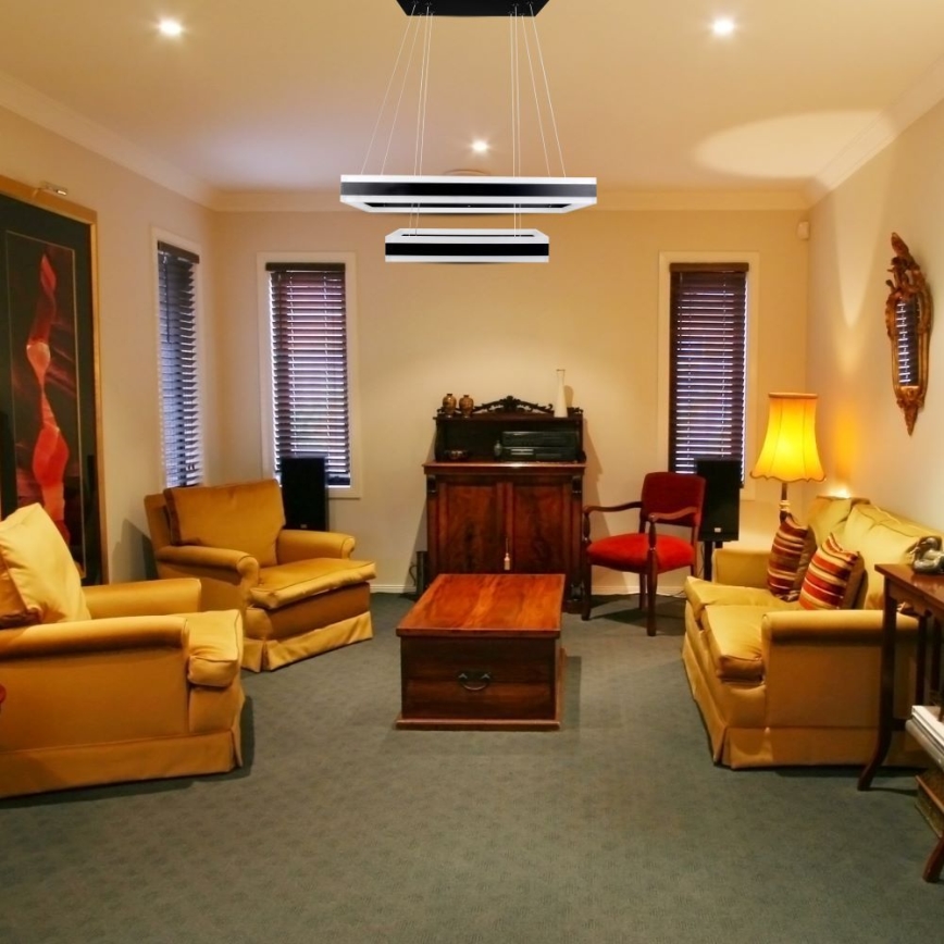 Candeeiro suspenso LED com regulação LED/113W/230V 3000K preto