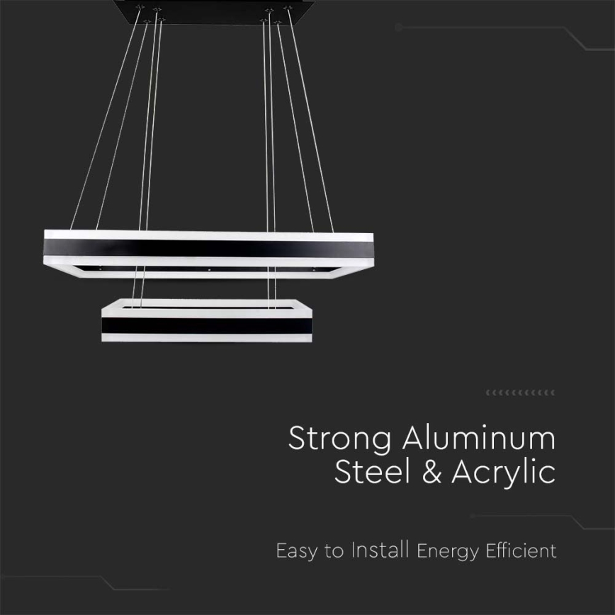 Candeeiro suspenso LED com regulação LED/113W/230V 3000K preto