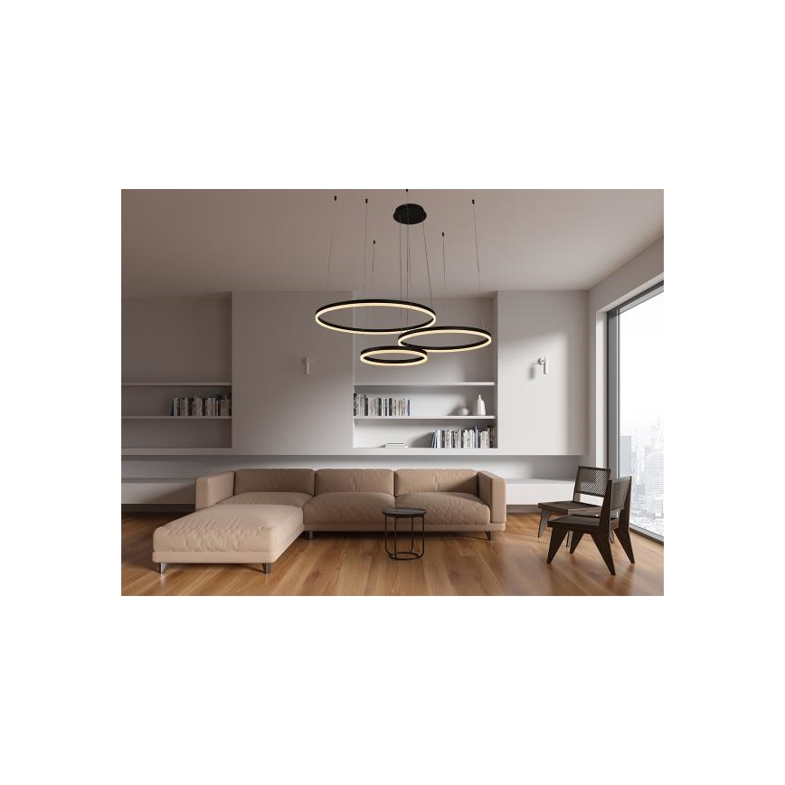 Candeeiro suspenso LED com regulação LED/125W/230V 3000-6500K diâmetro 80 cm + comando