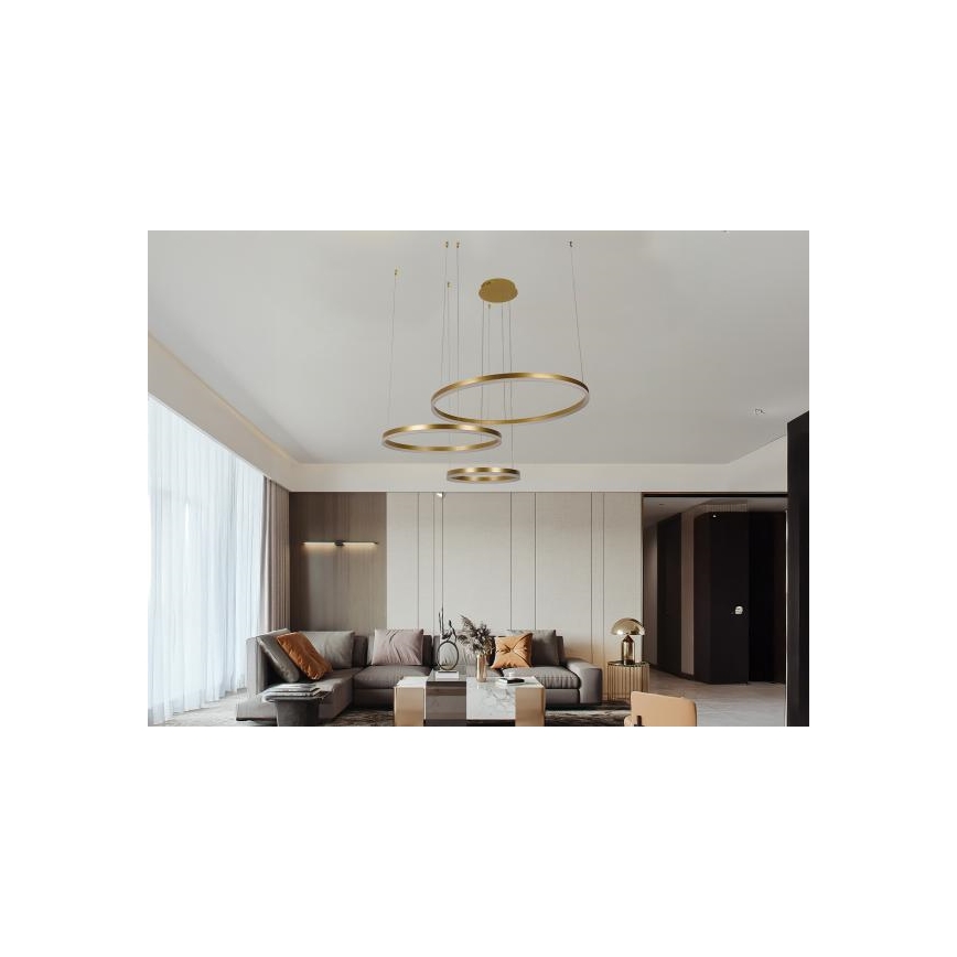 Candeeiro suspenso LED com regulação LED/125W/230V 3000-6500K diâmetro 80 cm + comando