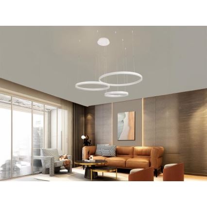 Candeeiro suspenso LED com regulação LED/125W/230V 3000-6500K diâmetro 80 cm + comando