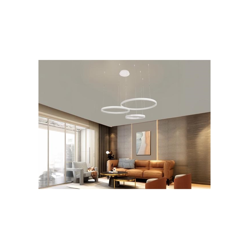 Candeeiro suspenso LED com regulação LED/125W/230V 3000-6500K diâmetro 80 cm + comando