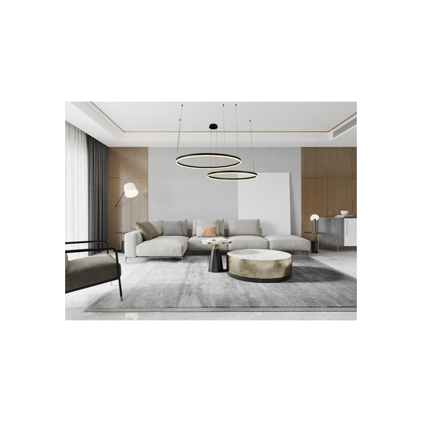 Candeeiro suspenso LED com regulação LED/128W/230V 3000-6500K diâmetro 100 cm + comando