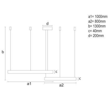 Candeeiro suspenso LED com regulação LED/128W/230V 3000-6500K diâmetro 100 cm + comando