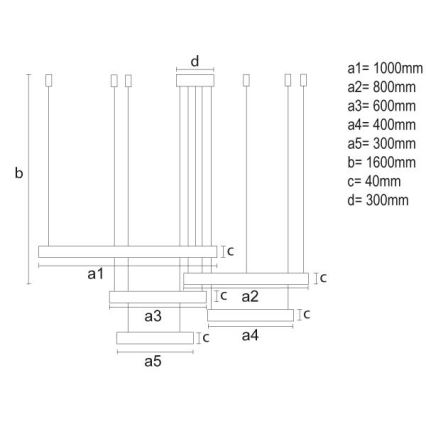 Candeeiro suspenso LED com regulação LED/220W/230V 3000-6500K diâmetro 100 cm + comando