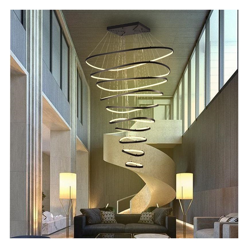 Candeeiro suspenso LED com regulação LED/370W/230V 3000-6500K diâmetro 100 cm + comando