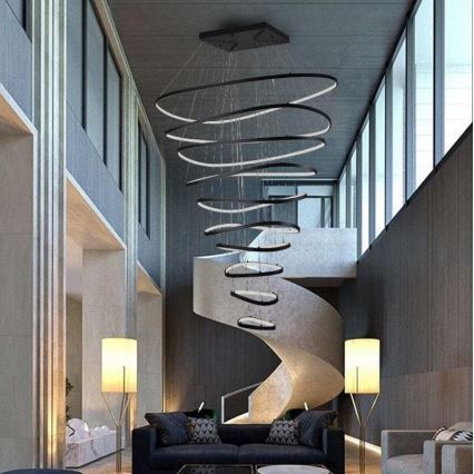 Candeeiro suspenso LED com regulação LED/370W/230V 3000-6500K diâmetro 100 cm + comando