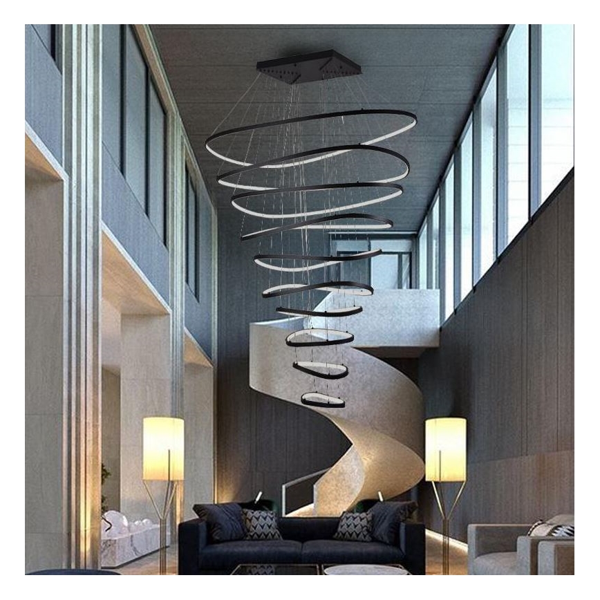 Candeeiro suspenso LED com regulação LED/370W/230V 3000-6500K diâmetro 100 cm + comando