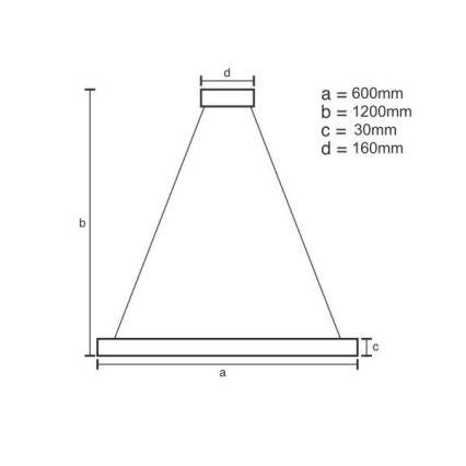 Candeeiro suspenso LED com regulação LED/40W/230V 3000-6500K diâmetro 60 cm + comando