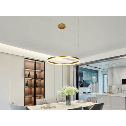 Candeeiro suspenso LED com regulação LED/42W/230V 3000-6500K diâmetro 60 cm + comando