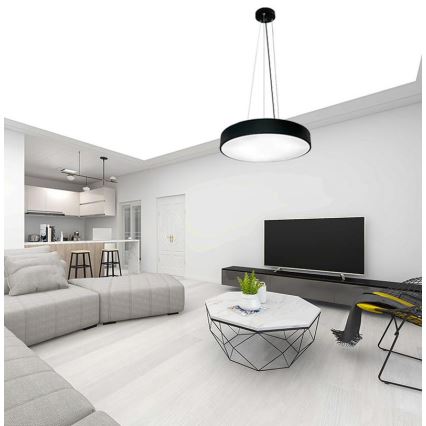 Candeeiro suspenso LED com regulação LED/50W/230V 3000-6500K preto + comando