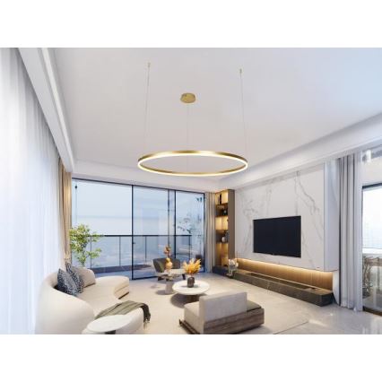 Candeeiro suspenso LED com regulação LED/55W/230V 3000-6500K diâmetro 80 cm + comando