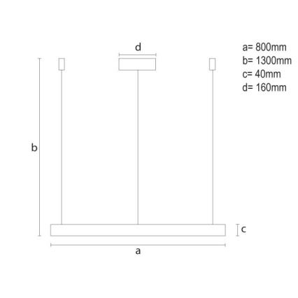 Candeeiro suspenso LED com regulação LED/55W/230V 3000-6500K diâmetro 80 cm + comando
